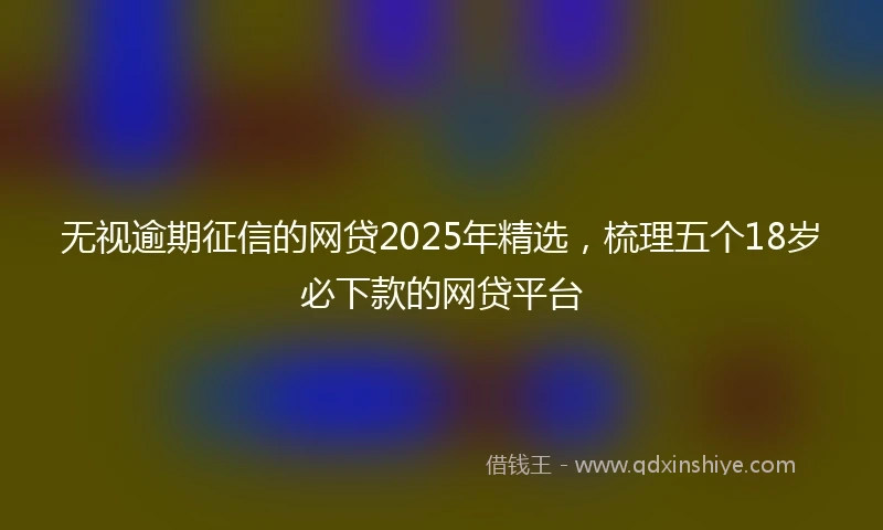 无视逾期征信的网贷2025年精选，梳理五个18岁必下款的网贷平台