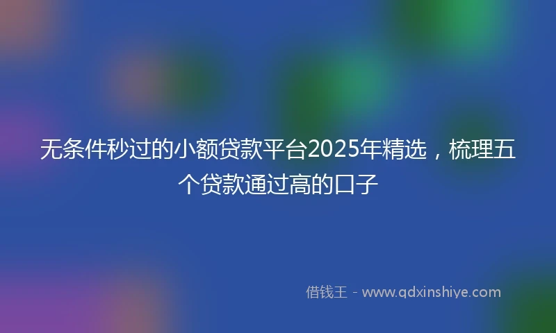 无条件秒过的小额贷款平台2025年精选，梳理五个贷款通过高的口子