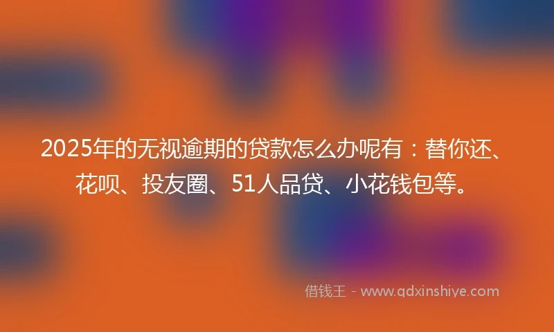 2025年的无视逾期的贷款怎么办呢有：替你还、花呗、投友圈、51人品贷、小花钱包等。