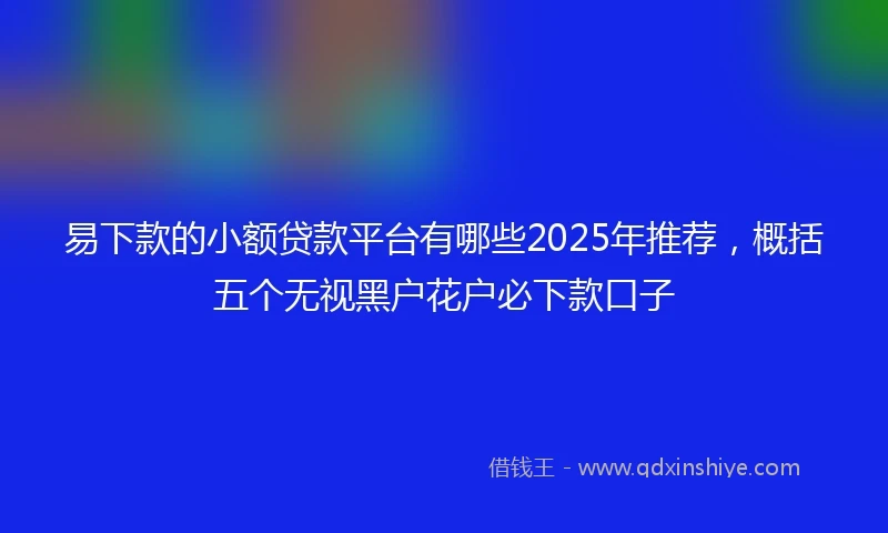 易下款的小额贷款平台有哪些2025年推荐，概括五个无视黑户花户必下款口子