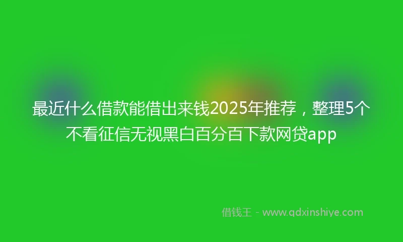 最近什么借款能借出来钱2025年推荐,整理5个不看征信无视黑白百分百下款网贷app