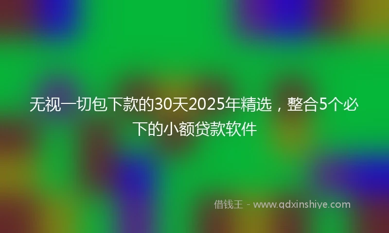 无视一切包下款的30天2025年精选，整合5个必下的小额贷款软件