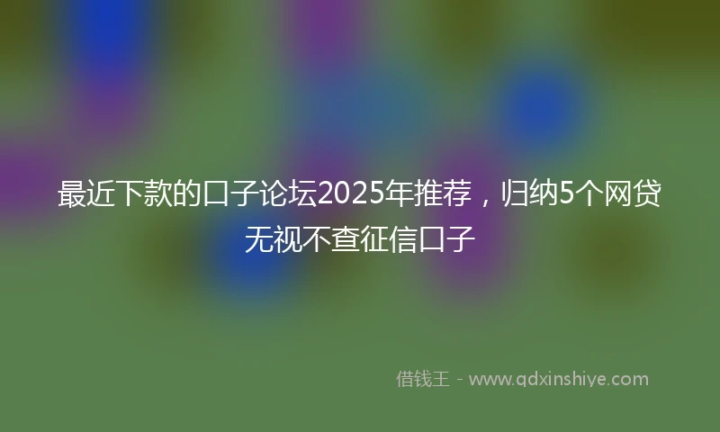 最近下款的口子论坛2025年推荐,归纳5个网贷无视不查征信口子