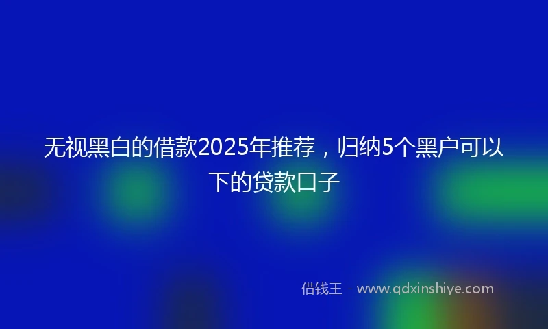无视黑白的借款2025年推荐，归纳5个黑户可以下的贷款口子