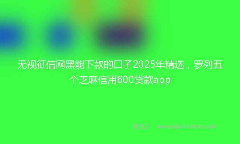 无视征信网黑能下款的口子2025年精选，罗列五个芝麻信用600贷款app