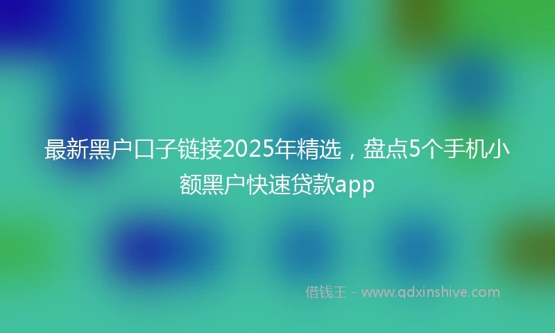 最新黑户口子链接2025年精选，盘点5个手机小额黑户快速贷款app