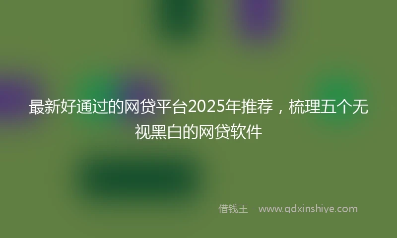 最新好通过的网贷平台2025年推荐，梳理五个无视黑白的网贷软件