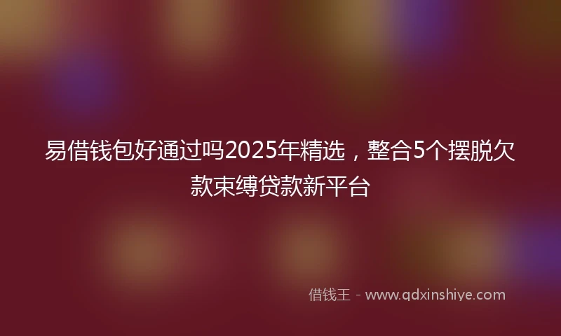 易借钱包好通过吗2025年精选，整合5个摆脱欠款束缚贷款新平台