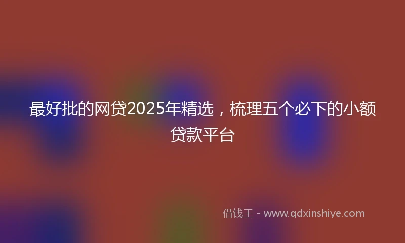 最好批的网贷2025年精选，梳理五个必下的小额贷款平台