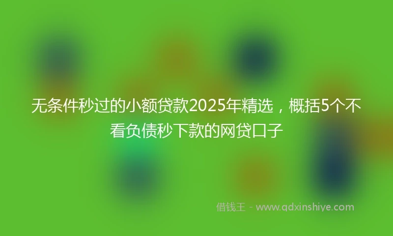 无条件秒过的小额贷款2025年精选，概括5个不看负债秒下款的网贷口子