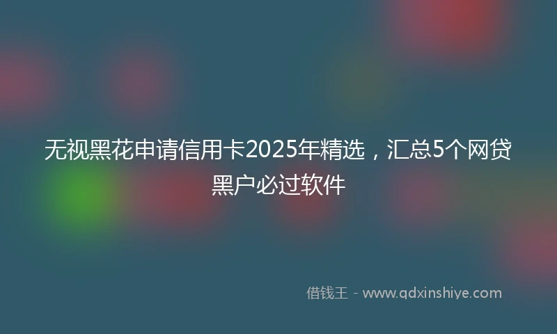 无视黑花申请信用卡2025年精选，汇总5个网贷黑户必过软件