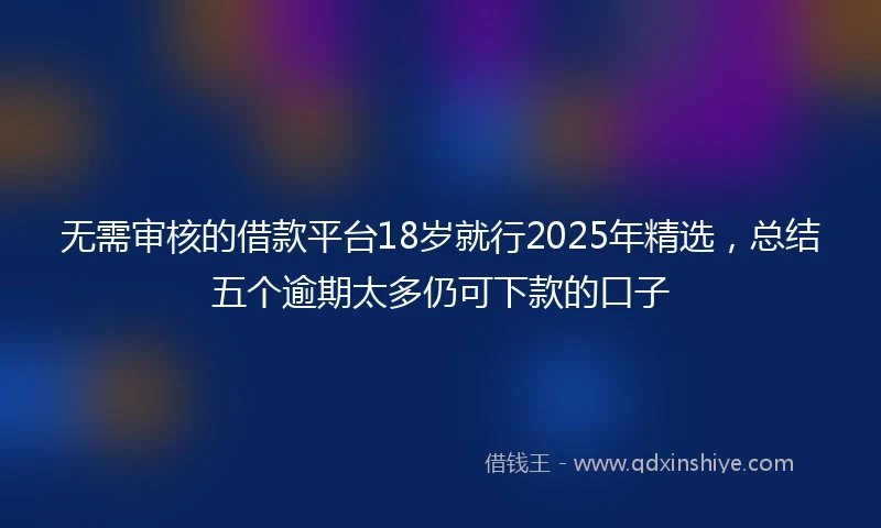 无需审核的借款平台18岁就行2025年精选，总结五个逾期太多仍可下款的口子