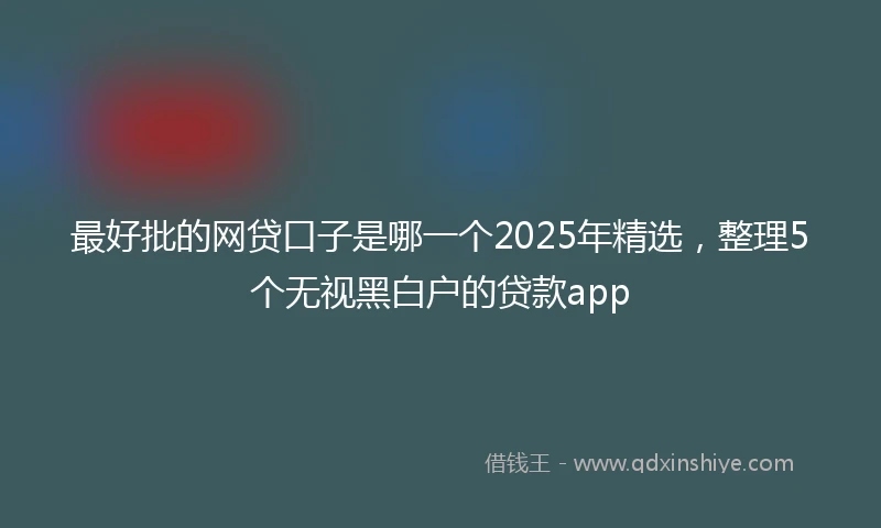 最好批的网贷口子是哪一个2025年精选，整理5个无视黑白户的贷款app