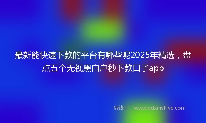 最新能快速下款的平台有哪些呢2025年精选，盘点五个无视黑白户秒下款口子app