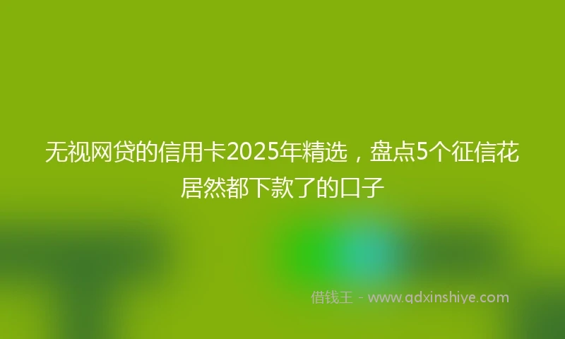无视网贷的信用卡2025年精选，盘点5个征信花居然都下款了的口子