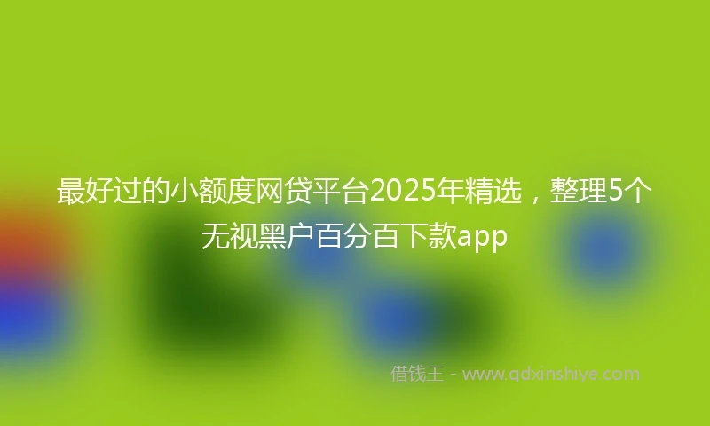 最好过的小额度网贷平台2025年精选，整理5个无视黑户百分百下款app