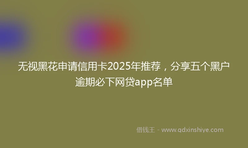无视黑花申请信用卡2025年推荐，分享五个黑户逾期必下网贷app名单