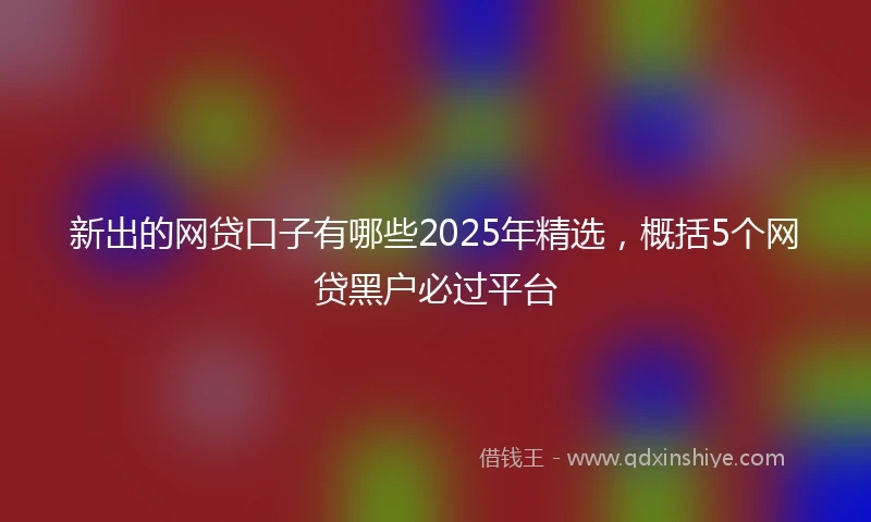 新出的网贷口子有哪些2025年精选,概括5个网贷黑户必过平台