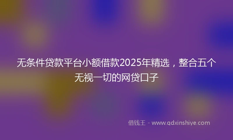无条件贷款平台小额借款2025年精选，整合五个无视一切的网贷口子
