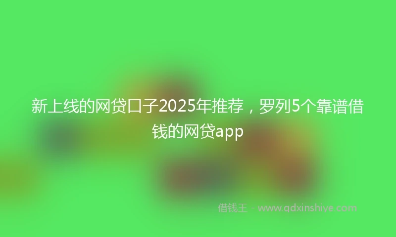 新上线的网贷口子2025年推荐，罗列5个靠谱借钱的网贷app