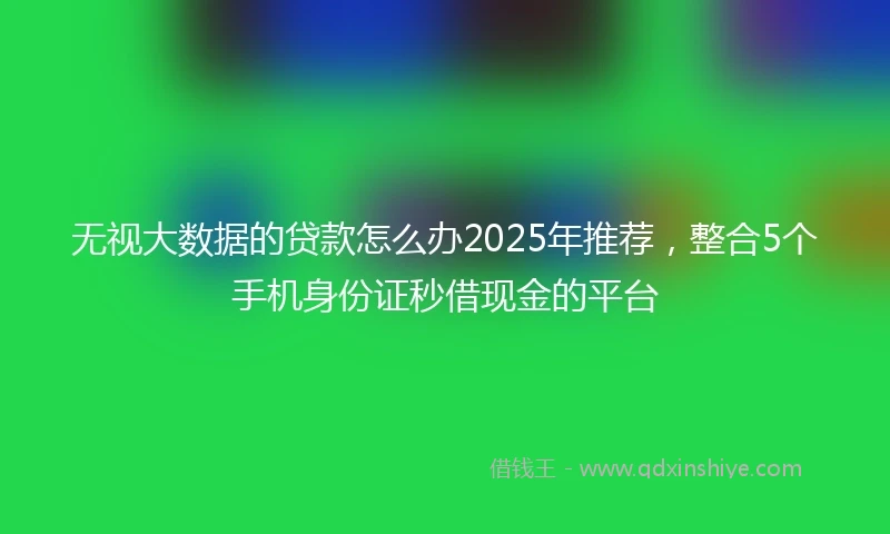 无视大数据的贷款怎么办2025年推荐，整合5个手机身份证秒借现金的平台