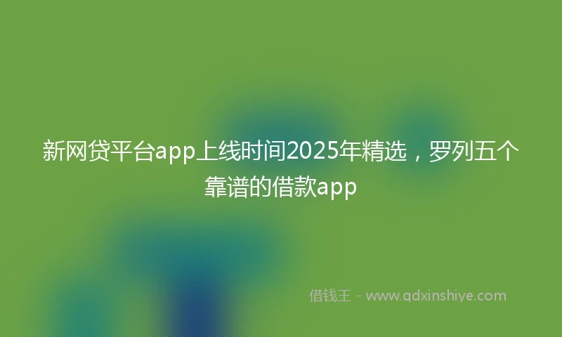 新网贷平台app上线时间2025年精选，罗列五个靠谱的借款app
