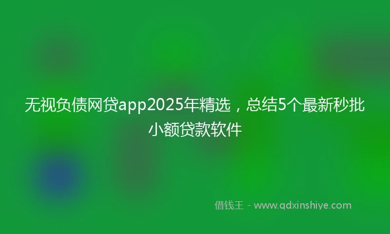 无视负债网贷app2025年精选,总结5个最新秒批小额贷款软件