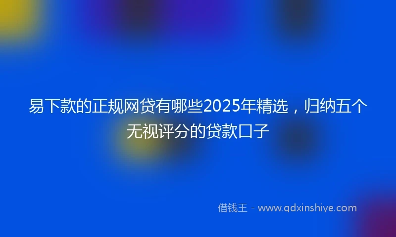 易下款的正规网贷有哪些2025年精选，归纳五个无视评分的贷款口子