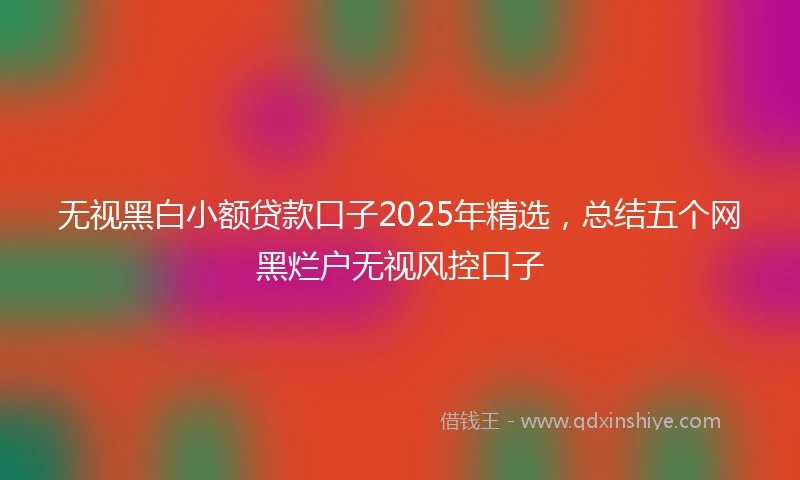 无视黑白小额贷款口子2025年精选，总结五个网黑烂户无视风控口子