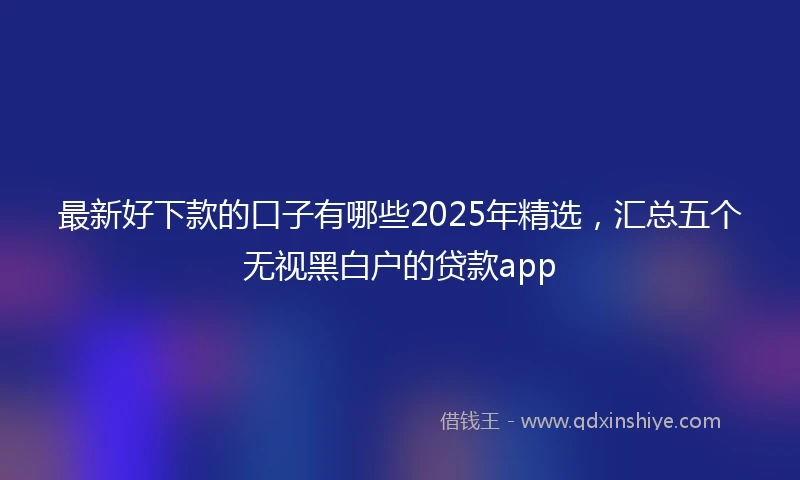 最新好下款的口子有哪些2025年精选，汇总五个无视黑白户的贷款app