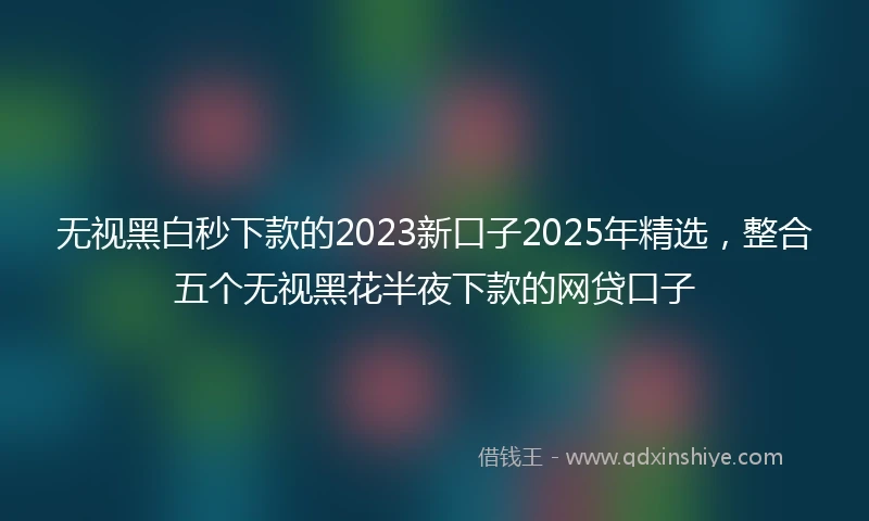 无视黑白秒下款的2023新口子2025年精选,整合五个无视黑花半夜下款的网贷口子