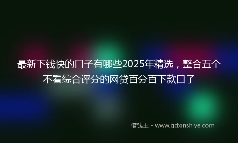 最新下钱快的口子有哪些2025年精选，整合五个不看综合评分的网贷百分百下款口子