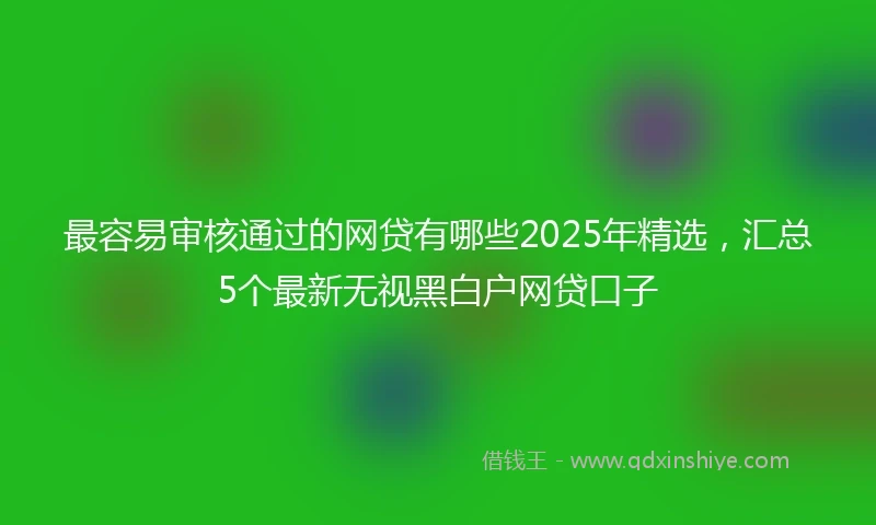 最容易审核通过的网贷有哪些2025年精选，汇总5个最新无视黑白户网贷口子