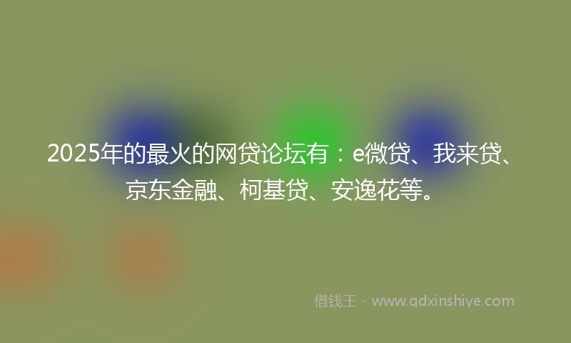 2025年的最火的网贷论坛有：e微贷、我来贷、京东金融、柯基贷、安逸花等。