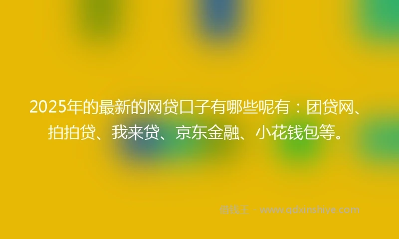 2025年的最新的网贷口子有哪些呢有：团贷网、拍拍贷、我来贷、京东金融、小花钱包等。