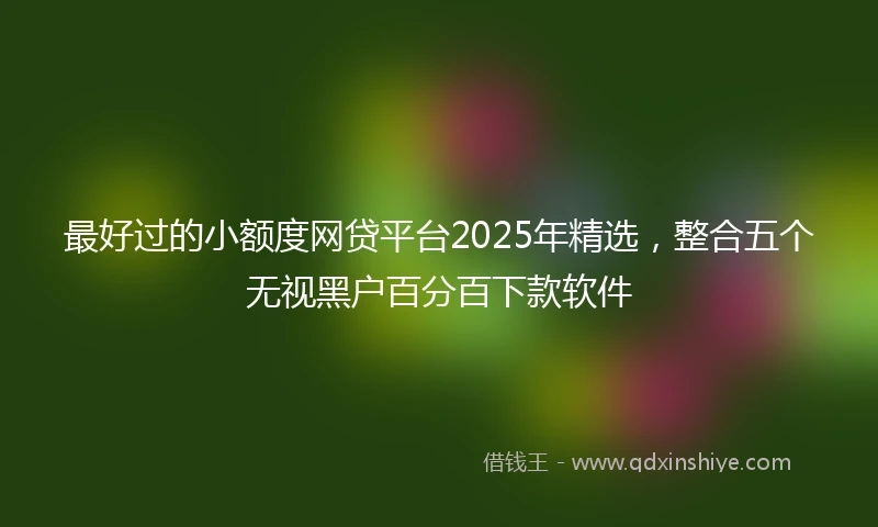 最好过的小额度网贷平台2025年精选，整合五个无视黑户百分百下款软件