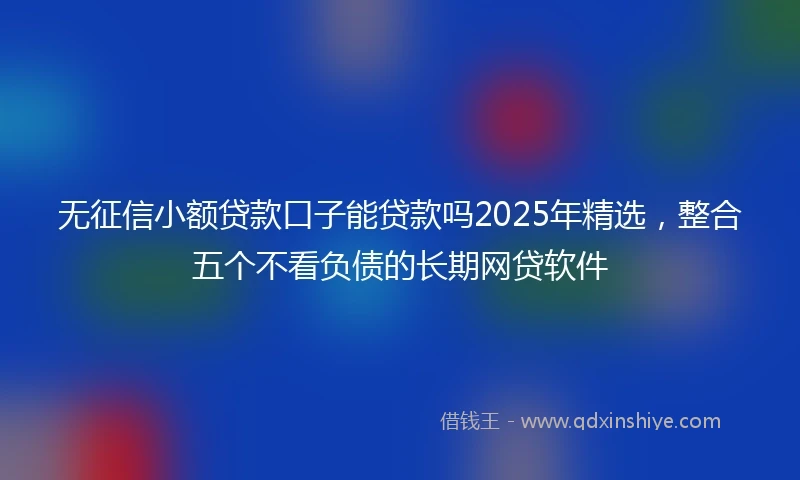 无征信小额贷款口子能贷款吗2025年精选，整合五个不看负债的长期网贷软件
