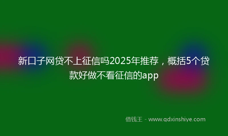 新口子网贷不上征信吗2025年推荐，概括5个贷款好做不看征信的app