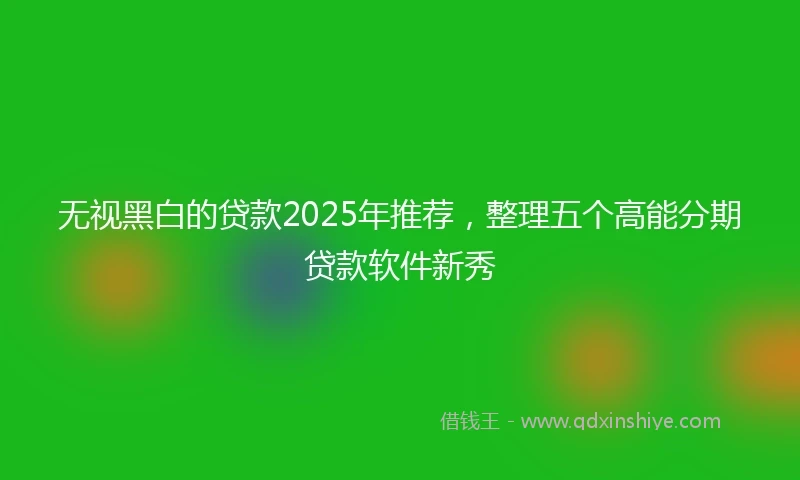 无视黑白的贷款2025年推荐,整理五个高能分期贷款软件新秀