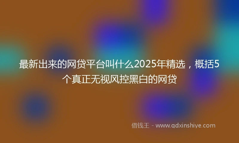 最新出来的网贷平台叫什么2025年精选，概括5个真正无视风控黑白的网贷