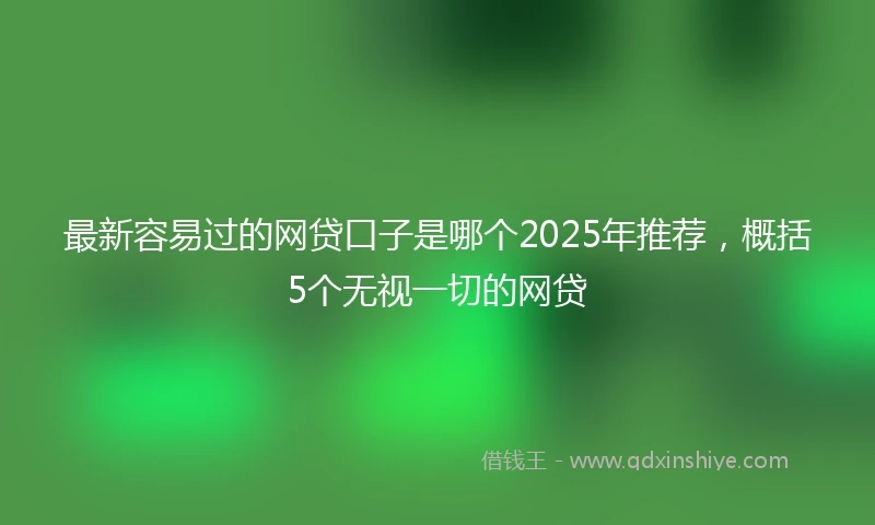 最新容易过的网贷口子是哪个2025年推荐，概括5个无视一切的网贷