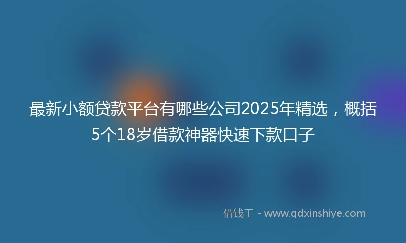 最新小额贷款平台有哪些公司2025年精选，概括5个18岁借款神器快速下款口子