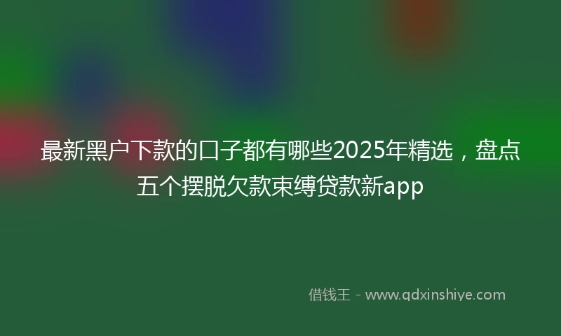 最新黑户下款的口子都有哪些2025年精选，盘点五个摆脱欠款束缚贷款新app