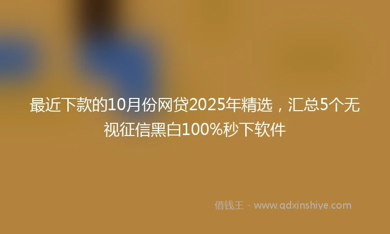 最近下款的10月份网贷2025年精选，汇总5个无视征信黑白100%秒下软件