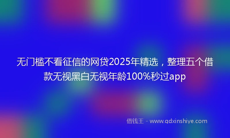 无门槛不看征信的网贷2025年精选，整理五个借款无视黑白无视年龄100%秒过app