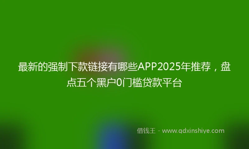最新的强制下款链接有哪些APP2025年推荐，盘点五个黑户0门槛贷款平台
