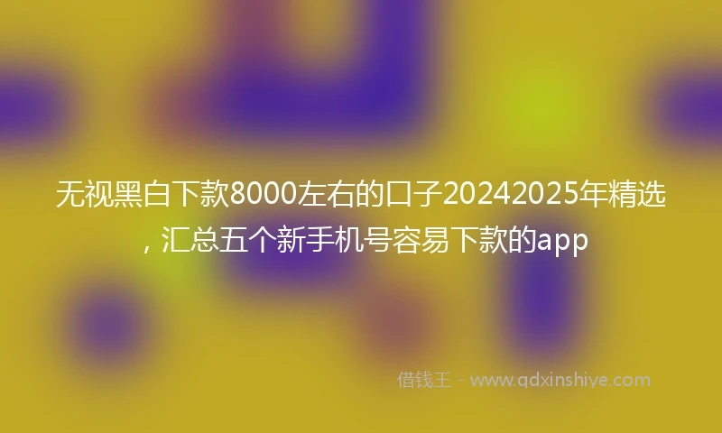 无视黑白下款8000左右的口子20242025年精选，汇总五个新手机号容易下款的app