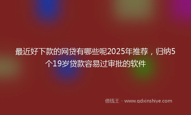 最近好下款的网贷有哪些呢2025年推荐,归纳5个19岁贷款容易过审批的软件
