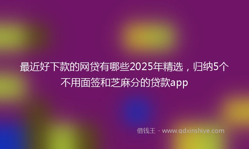 最近好下款的网贷有哪些2025年精选，归纳5个不用面签和芝麻分的贷款app