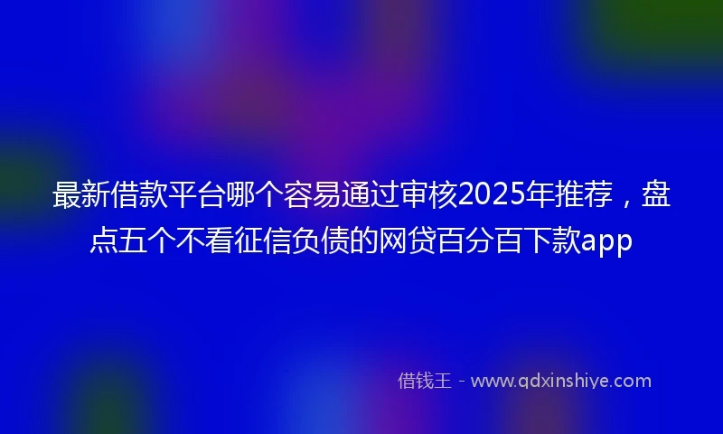 最新借款平台哪个容易通过审核2025年推荐，盘点五个不看征信负债的网贷百分百下款app